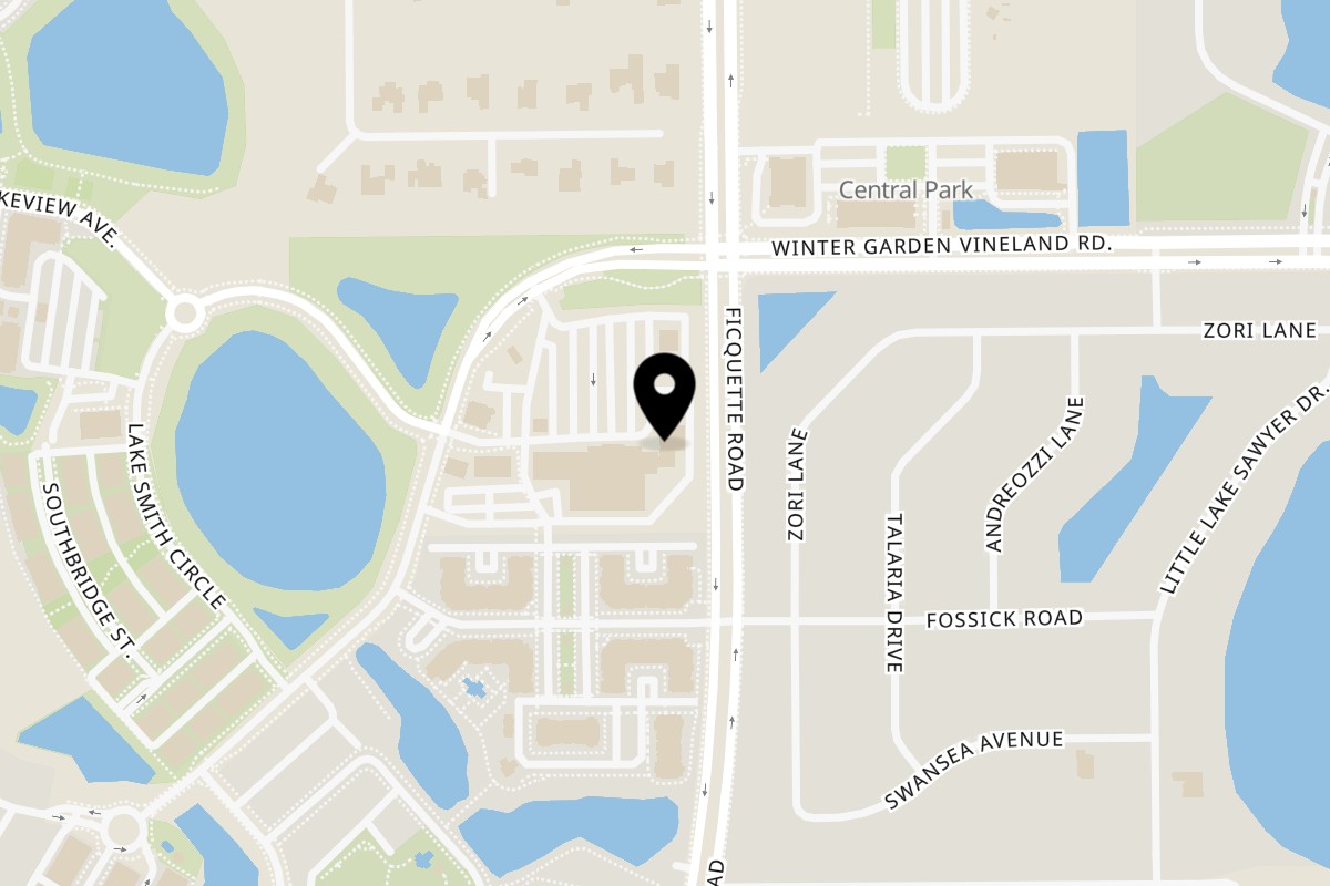 Map showing the location of Bella Tuscany Windermere LLC on 13424 Summerport Village Pkwy in Windermere